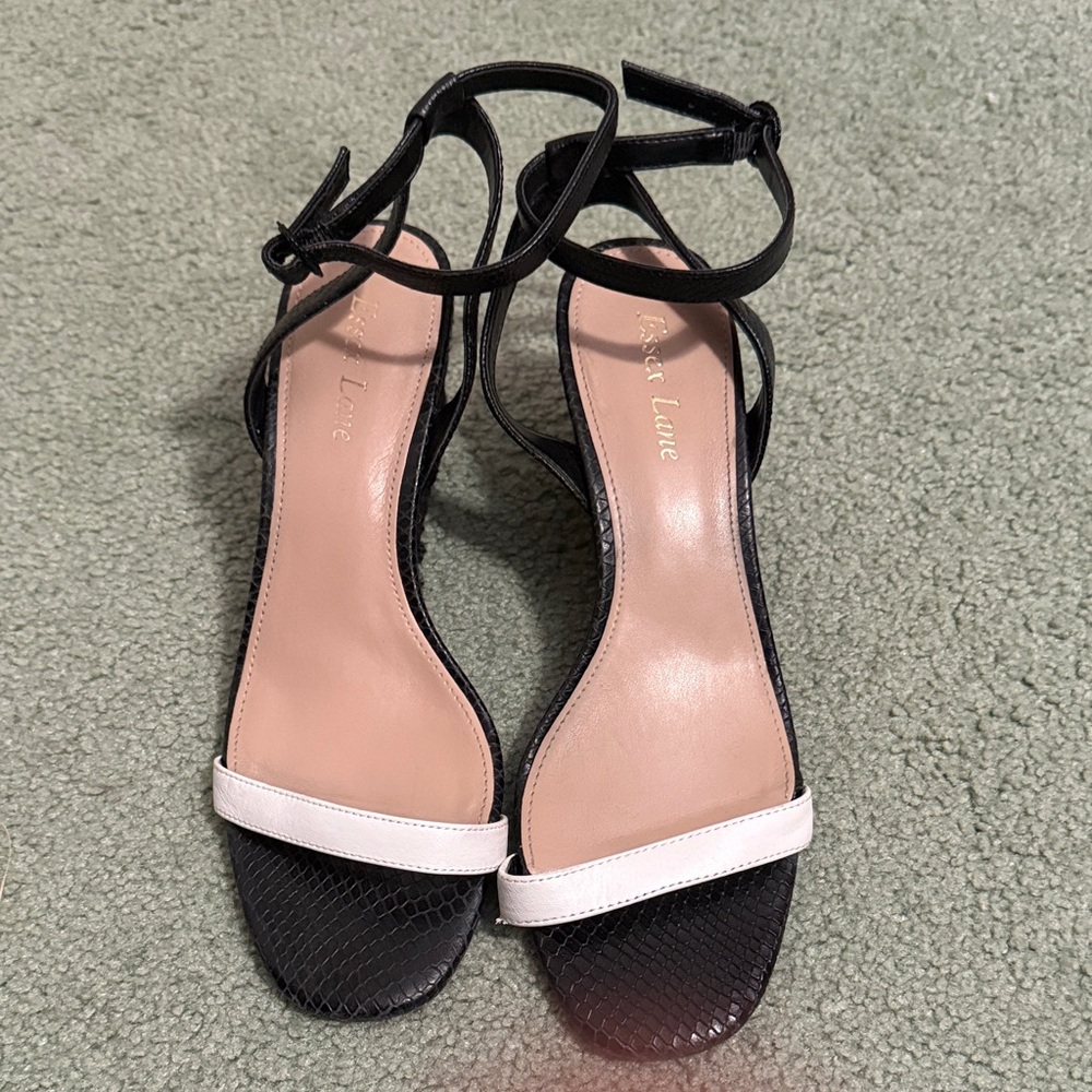 Essex Lane Black and White Heels